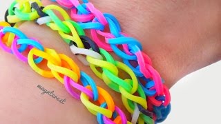 PULSERA DE GOMITAS SIMPLE con telar Rainbow loom [upl. by Lavery]