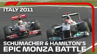 Schumacher amp Hamiltons Epic Monza Battle  2011 Italian Grand Prix [upl. by Alleber]