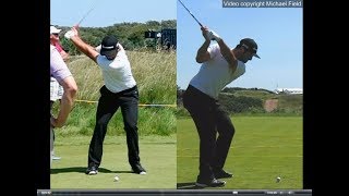 Jon Rahm golf swing  Long Iron faceon amp downtheline July 2017 [upl. by Sellihca965]