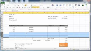 Create an Invoice in Excel [upl. by Mlawsky48]