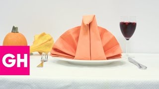 How To Fold a Turkey Napkin with OrigamiTree  GH [upl. by Ynohtn330]