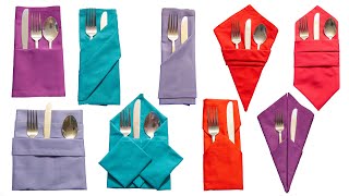 9 Silverware Pocket Ideas From A Napkin [upl. by Arlyne]