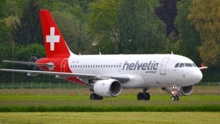 Helvetic Airbus A319  First landing in Berne HD [upl. by Ahsenar]