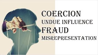 Coercion Undue Influence Fraud Misrepresentation  Indian Contract Act 1872  Law Guru [upl. by O'Doneven]