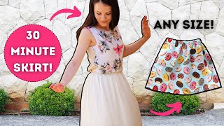 How to sew a gathered skirt in 30 minutes  QUICK and EASY tutorial [upl. by Kabab516]