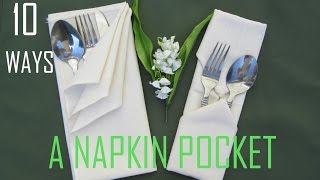 10 Ways How to Fold a Pocket Napkin [upl. by Bartle]