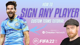 Fifa 22 Custom Teams Tutorial  HOW TO SIGN ANY PLAYER [upl. by Hersh]