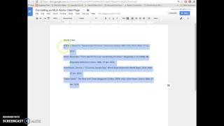 Formatting an MLA Works Cited Page in Google Docs [upl. by Viscardi]