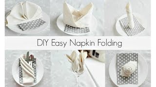 EASY Napkin Folding Tutorials for beginners [upl. by Laroc]