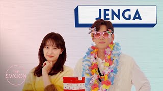 Ji Changwook and Kim Jiwon play Jenga ENG SUB [upl. by Kappenne]