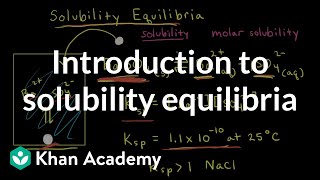 Introduction to solubility equilibria  Equilibrium  AP Chemistry  Khan Academy [upl. by Aiker]