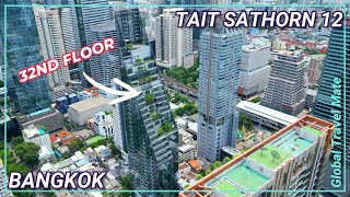 Stunning BANGKOK Luxury Building Tait Sathorn 12 Tour 🇹🇭 Thailand [upl. by Anerroc]