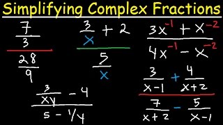 Algebra  Simplifying Complex Fractions [upl. by Atsyrt]