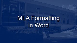 MLA Formatting in Word [upl. by Gierk]