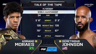 Adriano Moraes vs Demetrious Johnson II  ONE Championship Full FIght [upl. by Bernj]