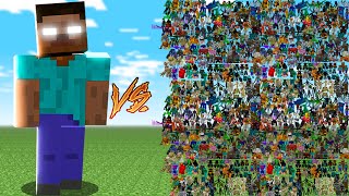 HEROBRINE vs 500 RANDOM MOBS [upl. by Pattie584]