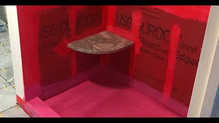 How To Waterproof Shower Walls  RedGard   Winni Designs LLC [upl. by Boni642]