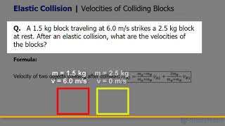 Velocities of Colliding Blocks  Elastic Collision [upl. by Poyssick]