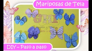 MARIPOSAS DE TELA 4 DISEÑOS PASO A PASO [upl. by Ardua]