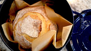 How to make bread in a dutch oven [upl. by Ardnassak]