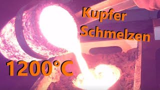 KUPFER selber schmelzen und gießen im Elektroofen [upl. by Ninette]