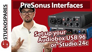 How to set up a PreSonus Audiobox USB 96 or Studio 24c [upl. by Hinkle109]