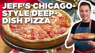 Jeff Mauros ChicagoStyle DeepDish Pizza  Food Network [upl. by Brunn]