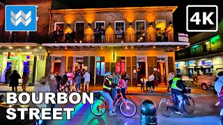 4K Nightlife at Bourbon Street in New Orleans Louisiana USA Virtual Walking Tour amp Travel Guide [upl. by Brout914]