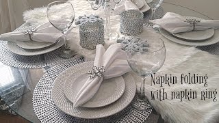 Napkin Folding w Napkin rings [upl. by Aieken301]