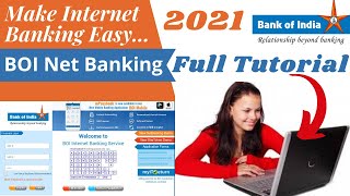 BOI Internet banking kaise use kare 2021 BOI Net Banking Registration  BOI Net Banking Tutorial [upl. by Jabe863]