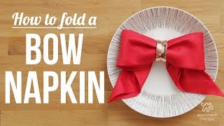 Napkin Art Folding A Bow  Apartment Therapy [upl. by Llaccm]