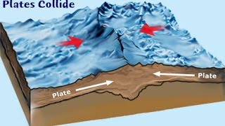 Collisional Plate boundaries  diagram and explanation [upl. by Nemsaj]