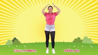 Head Shoulders Knees amp Toes in Spanish  by Native Speaker  Cabeza Hombros Rodillas y Pies [upl. by Paxon]