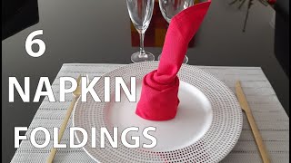 6 easy napkin foldings [upl. by Ayom665]