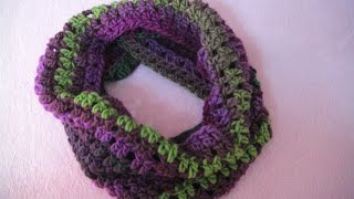 Πλεκτος Λαιμος  Crochet Infinity Scarf Tutorial [upl. by Oralie635]