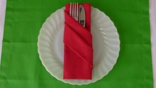 Napkin Folding  Buffet Pouch [upl. by Gnim487]