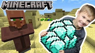 STEALING DIAMONDS FROM A VILLAGER in MINECRAFT SURVIVAL MODE [upl. by Sedda664]