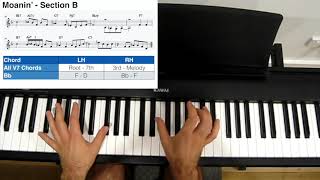 How to Play Moanin Jazz Piano  with Sheet Music [upl. by Schaper535]