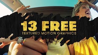 13 FREE Textured Motion Graphics For Premiere  Free Assets [upl. by Kcirdez]