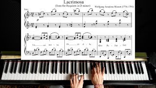 Mozart  Lacrimosa  Piano Tutorial Plus Sheet [upl. by Cir231]