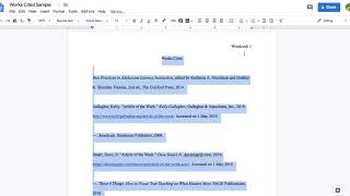 MLA Works Cited Page on Google Docs [upl. by Keane]