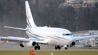 Rare Boeing 737200 Advanced  Landing in Berne HD [upl. by Bausch]