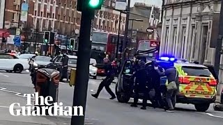 Streatham police arrive on the scene after man shot by armed officers in terror incident [upl. by Geis]