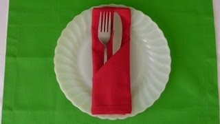 Napkin Folding  Simple Pocket [upl. by Snyder516]