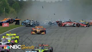 Wild opening lap to 2021 IndyCar Series season at Barber Motorsports Park  Motorsports on NBC [upl. by Castorina]