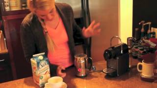 Nespresso Aeroccino Plus Frother Review Frothing Almond Milk [upl. by Drofnas]